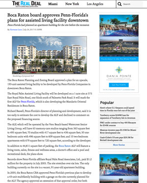Boca Raton board approves Penn-Florida’s plans for assisted living facility downtown